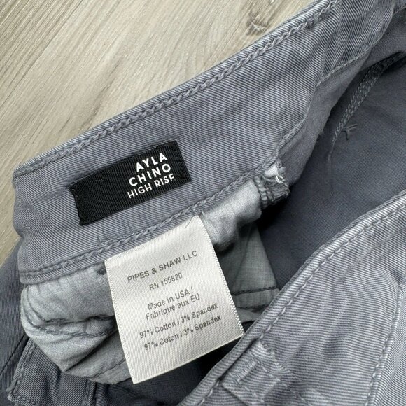 Veronica Beard Ayla High Rise Chino Pants Size 28 Slate Blue Made In USA - Picture 5 of 10